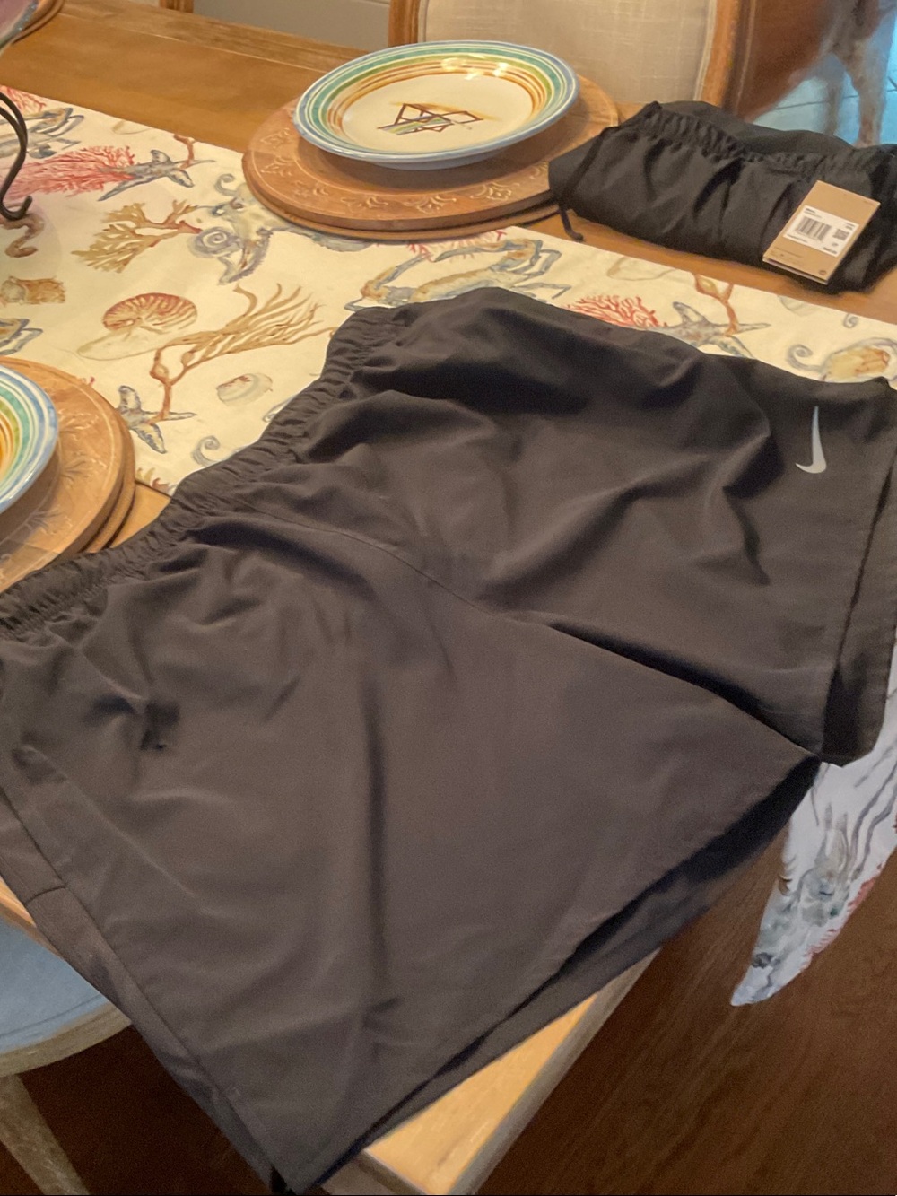 Nike Men's Black Athletic Running Shorts with Swoosh